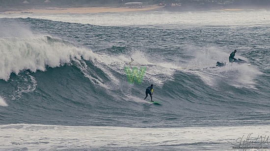 big wave surfing, green board, haena, hāʻena, red vest, 01/16/21