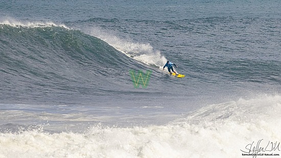 big wave surfing, blue vest, haena, hāʻena, yellow board, 01/16/21