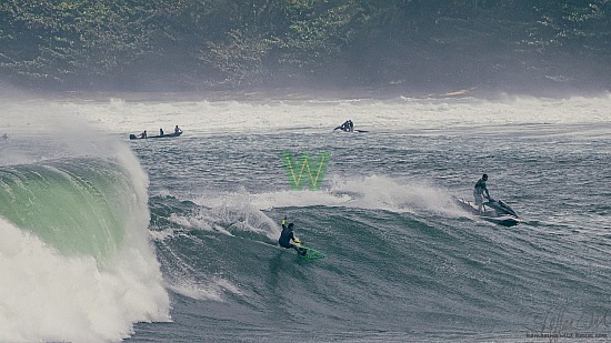 big wave surfing, green board, haena, hāʻena, red vest, 01/16/21