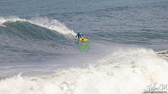 big wave surfing, blue vest, haena, hāʻena, yellow board, 01/16/21