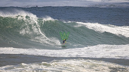 big wave surfing, green board, haena, hāʻena, red vest, 01/16/21