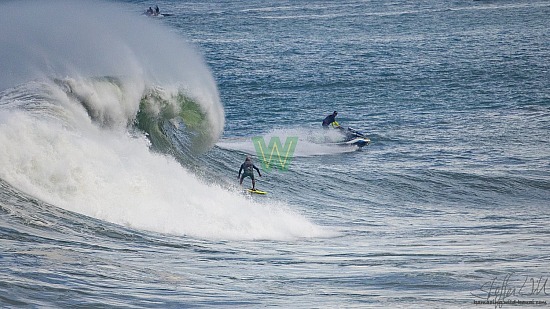 big wave surfing, black vest, haena, hāʻena, yellow board, 01/16/21