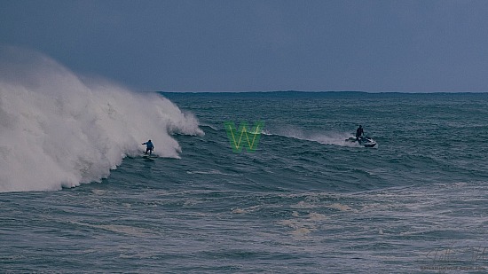 big wave surfing, blue vest, haena, hāʻena, yellow board, 01/16/21