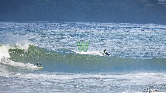 big wave surfing, black vest, haena, hāʻena, yellow board, 01/16/21