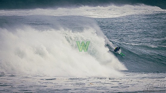 big wave surfing, green board, haena, hāʻena, red vest, 01/16/21