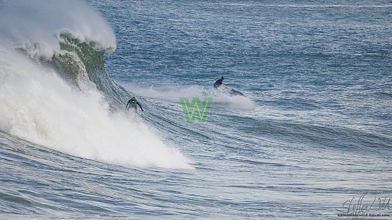 big wave surfing, black vest, haena, hāʻena, yellow board, 01/16/21