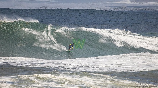 big wave surfing, green board, haena, hāʻena, red vest, 01/16/21