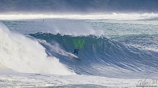 big wave surfing, haena, hāʻena, red vest, yellow board, 01/16/21