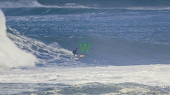 big wave surfing, haena, hāʻena, red vest, yellow board, 01/16/21