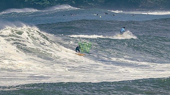 big wave surfing, haena, hāʻena, red vest, yellow board, 01/16/21