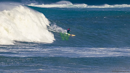 big wave surfing, haena, hāʻena, red vest, yellow board, 01/16/21