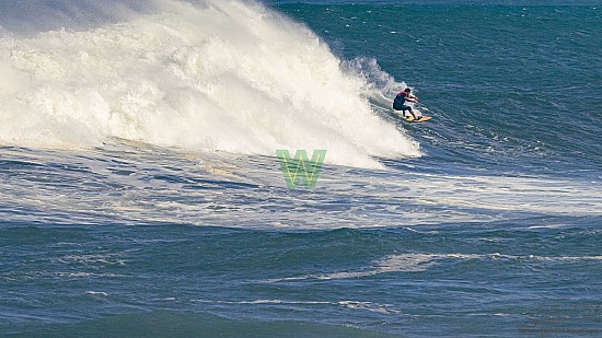 big wave surfing, haena, hāʻena, red vest, yellow board, 01/16/21