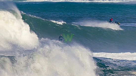 big wave surfing, black vest, green board, haena, hāʻena, 01/16/21