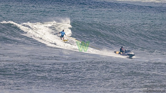 big wave surfing, blue vest, haena, hāʻena, yellow board, 01/16/21