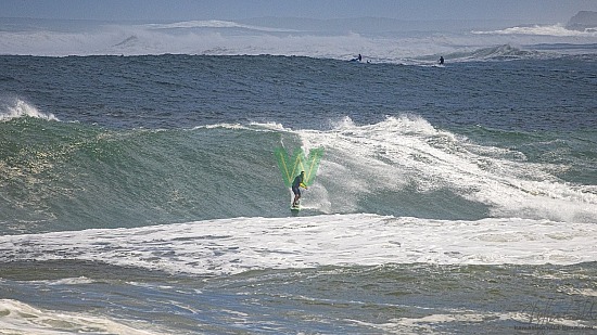 big wave surfing, green board, haena, hāʻena, red vest, 01/16/21