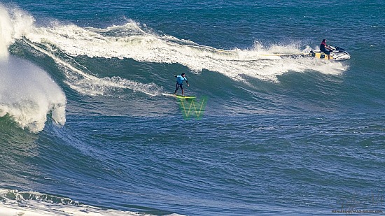 big wave surfing, blue vest, haena, hāʻena, yellow board, 01/16/21